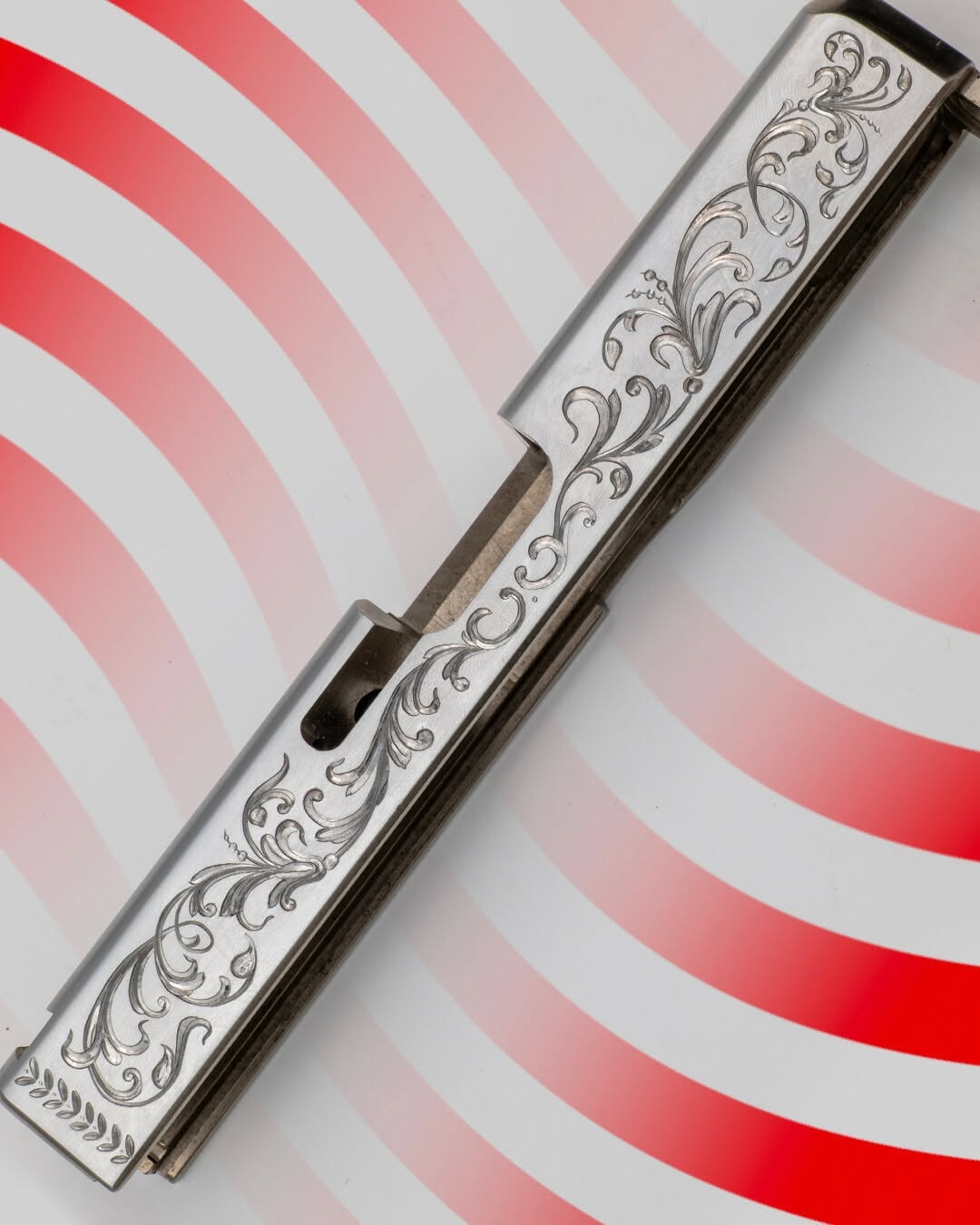 Pistol Slide — Full Scroll Engraving