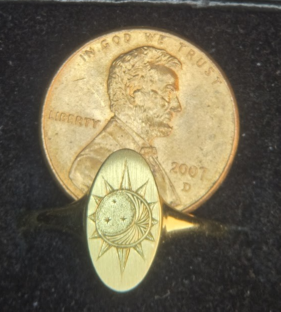 Silver Signet Ring — Scroll Band