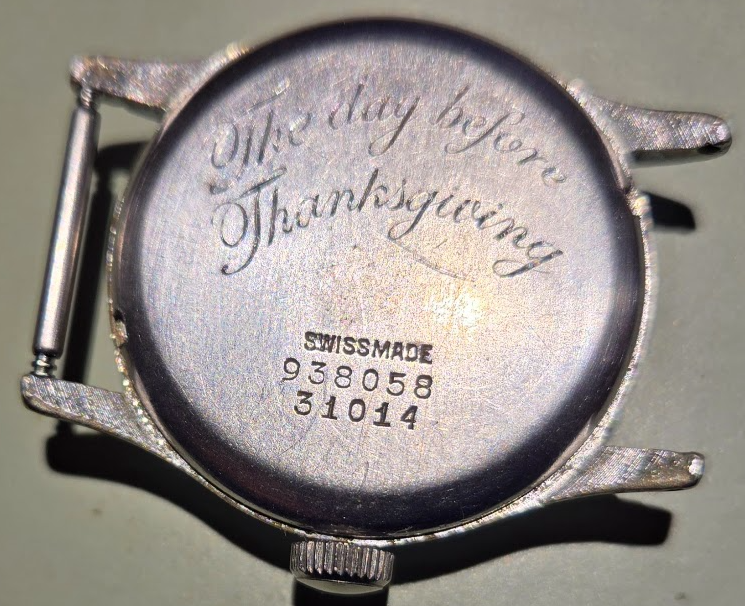 Watch Caseback — Script Inscription
